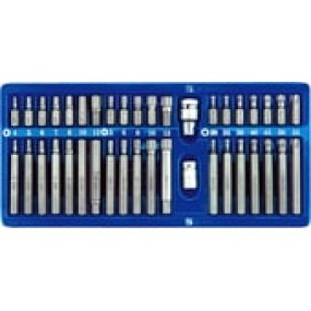 Набор бит 40 предметов 66400 VOREL 1/2 inch, 3/8 inch, 40 пр: HEX (6 гр.), SPLINE (12 гр.), TORX, в метал. боксе  Польша